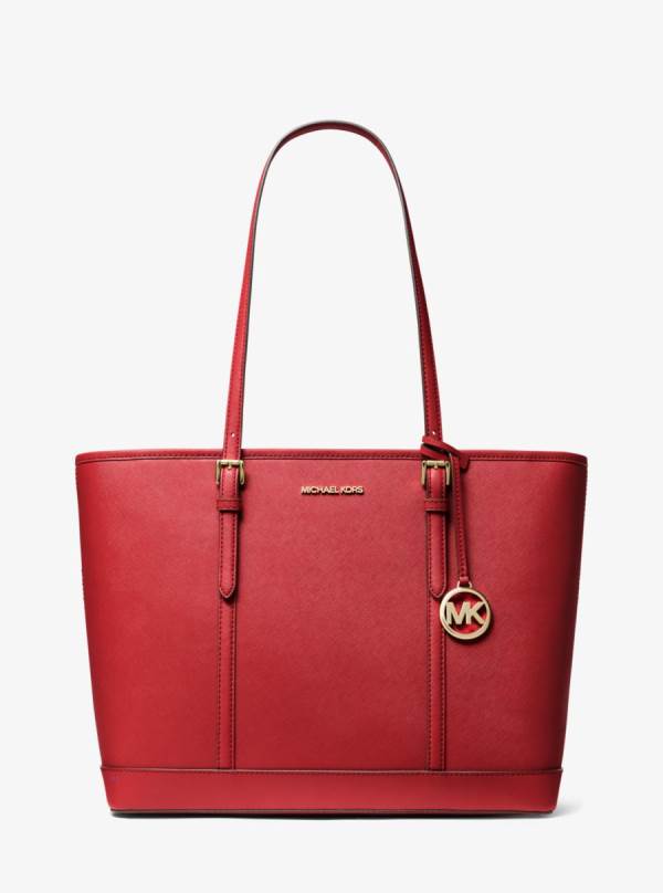 Damske Prenosná Taška Michael Kors Jet Set Travel Large Saffiano Leather Červené - Kabelky Michael Kors Outlet | RACHX-2901